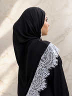Black Modal White Lace Hijab