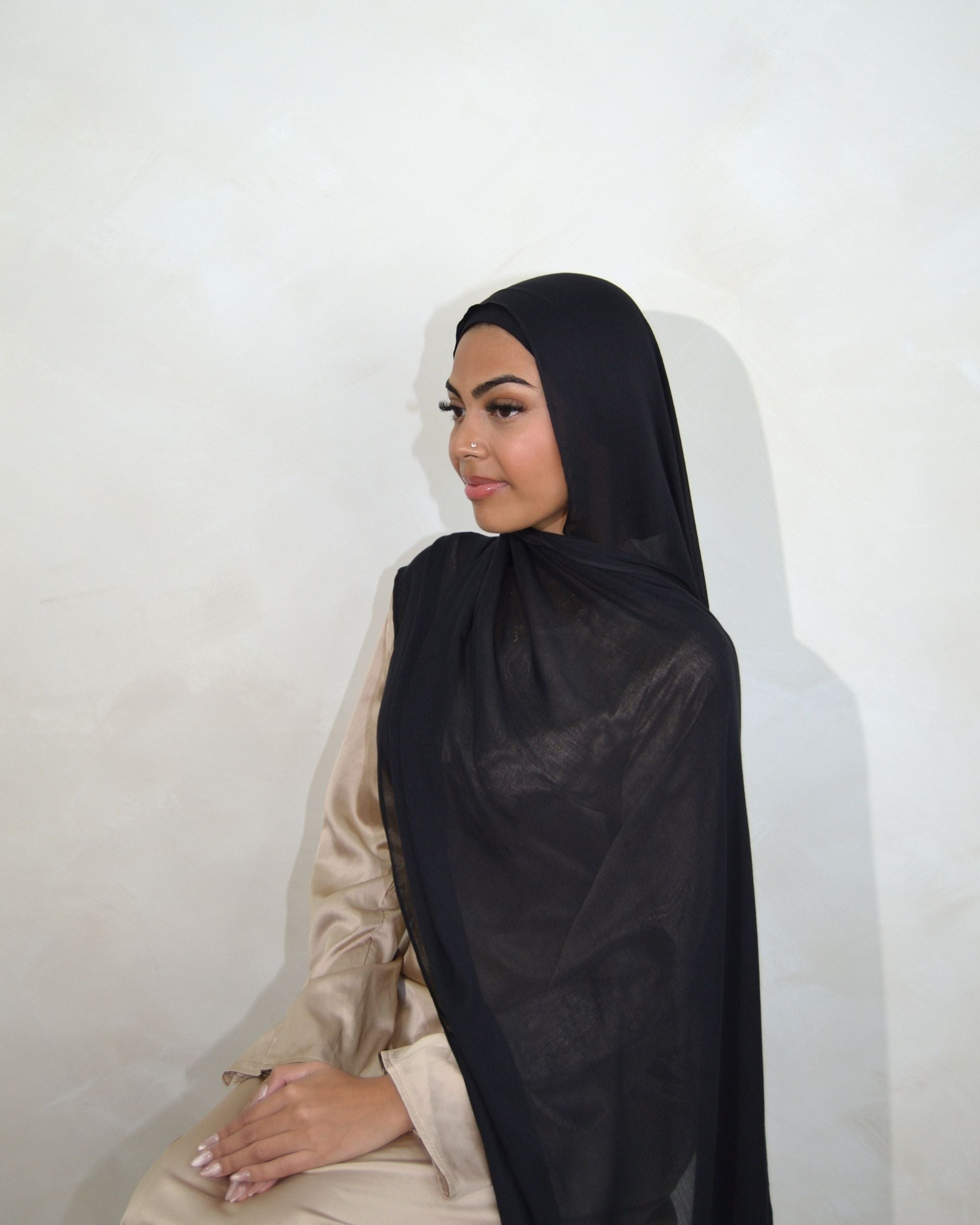 BLACK - BAMBOO MODAL WITH MATCHING CAP