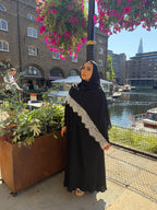 Black Modal White Lace Hijab