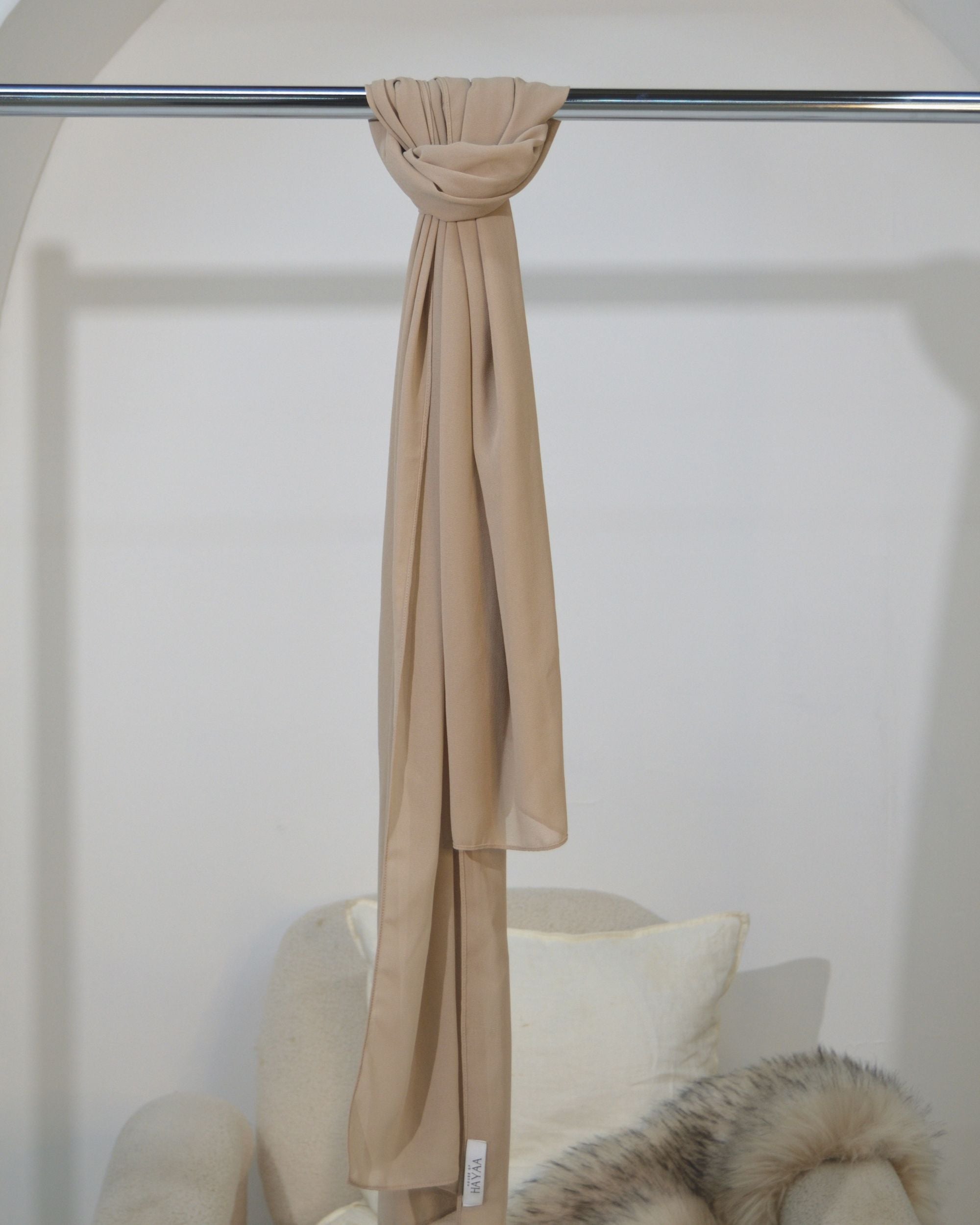 COOL BEIGE - CLASSIC CHIFFON WITH CAP