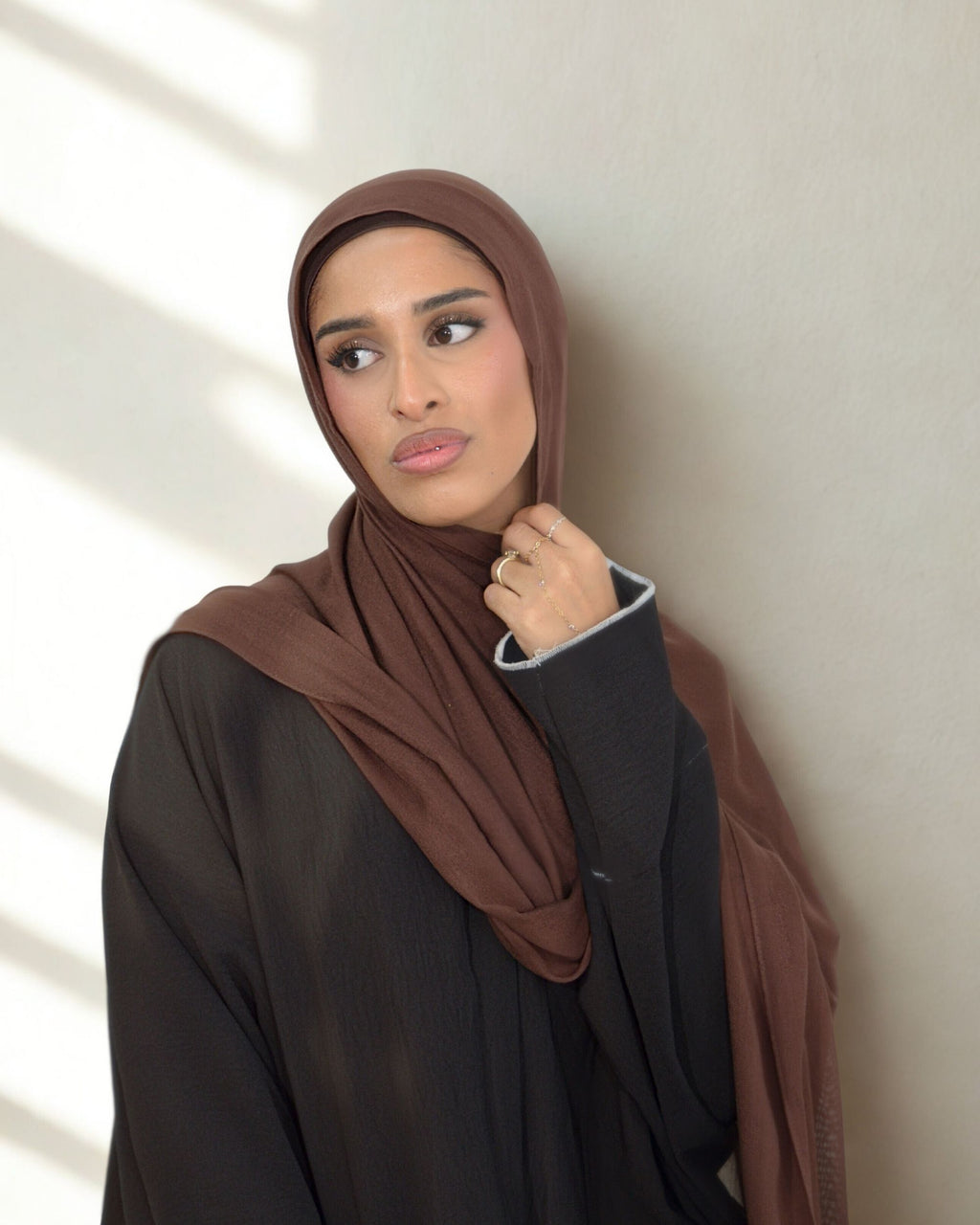 DARK COCOA - BAMBOO MODAL HIJAB WITH MATCHING CAP
