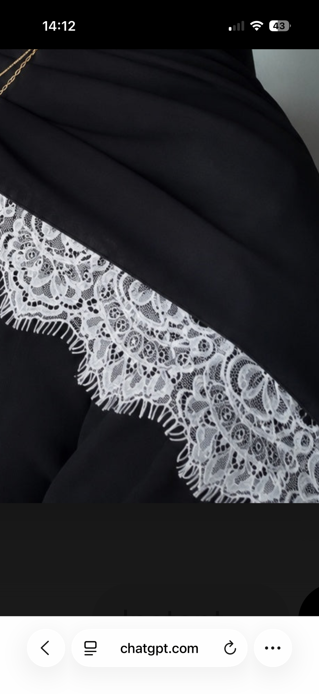 Black Modal White Lace Hijab