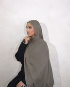 KHAKI - BAMBOO MODAL HIJAB WITH MATCHING CAP