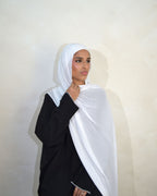 WHITE - BAMBOO MODAL HIJAB WITH MATCHING CAP