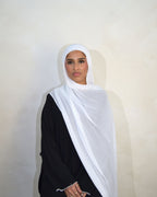 WHITE - BAMBOO MODAL HIJAB WITH MATCHING CAP