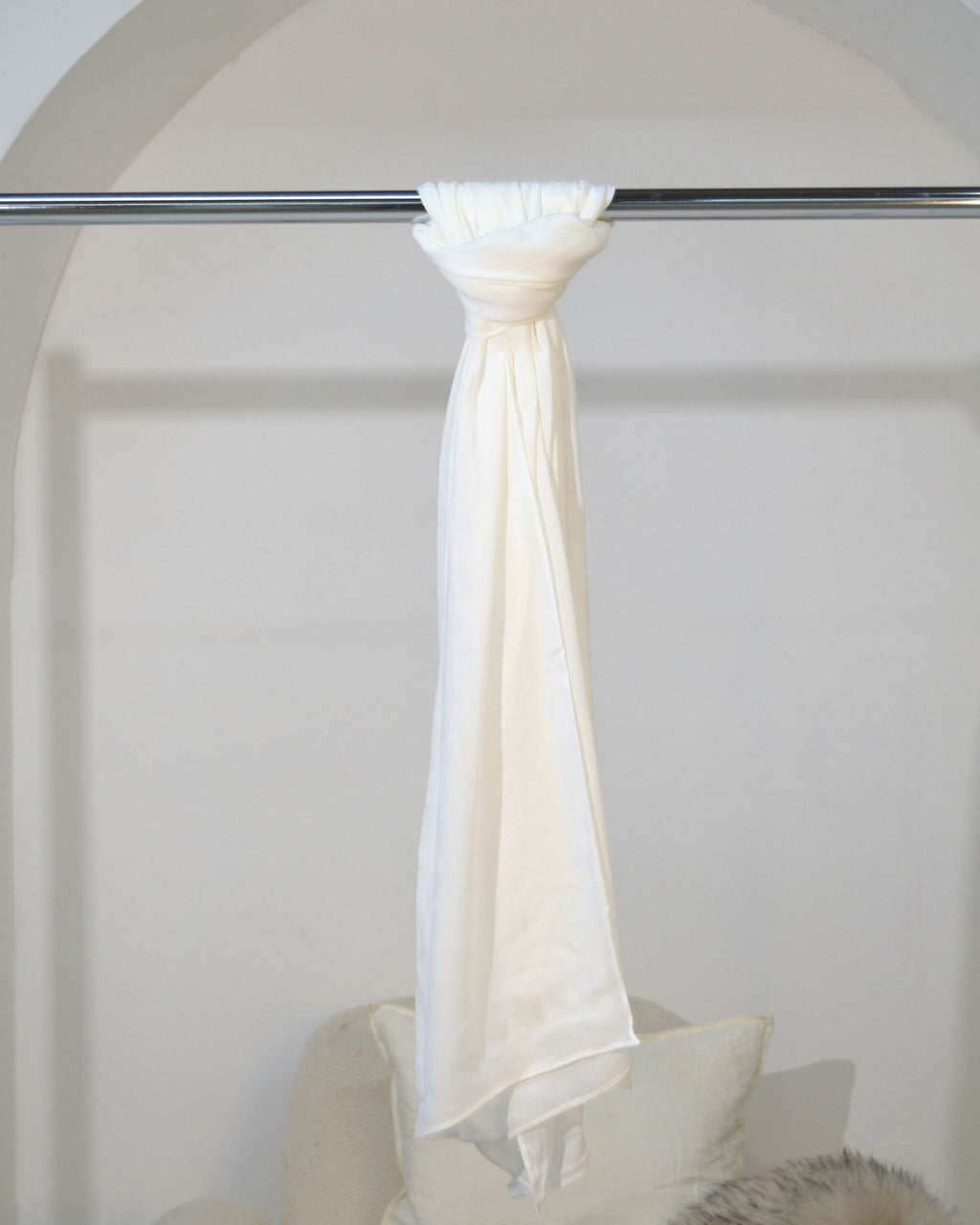 WHITE - BAMBOO MODAL HIJAB WITH MATCHING CAP