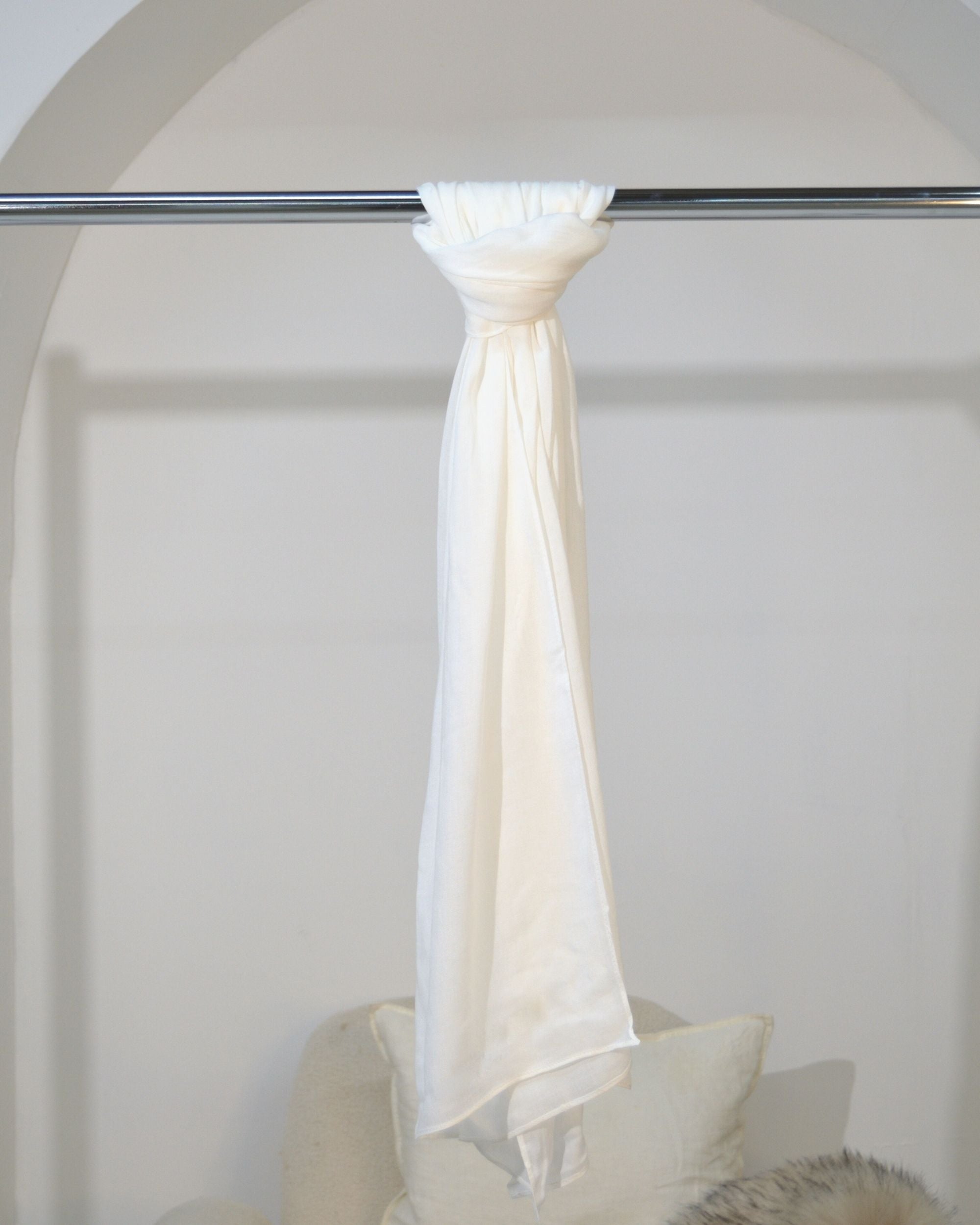 WHITE - BAMBOO MODAL HIJAB WITH MATCHING CAP